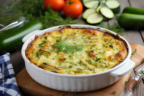 Zucchini Clafoutis Enhanced by Parmesan