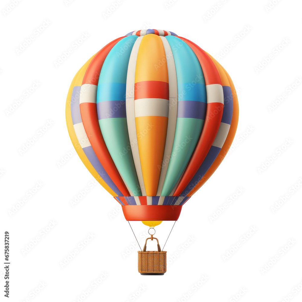 Naklejka premium Hot air balloon isolated on transparent white background