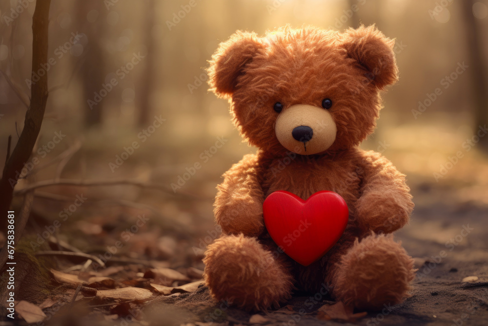 Obraz premium Valentine's Day Teddy Bear