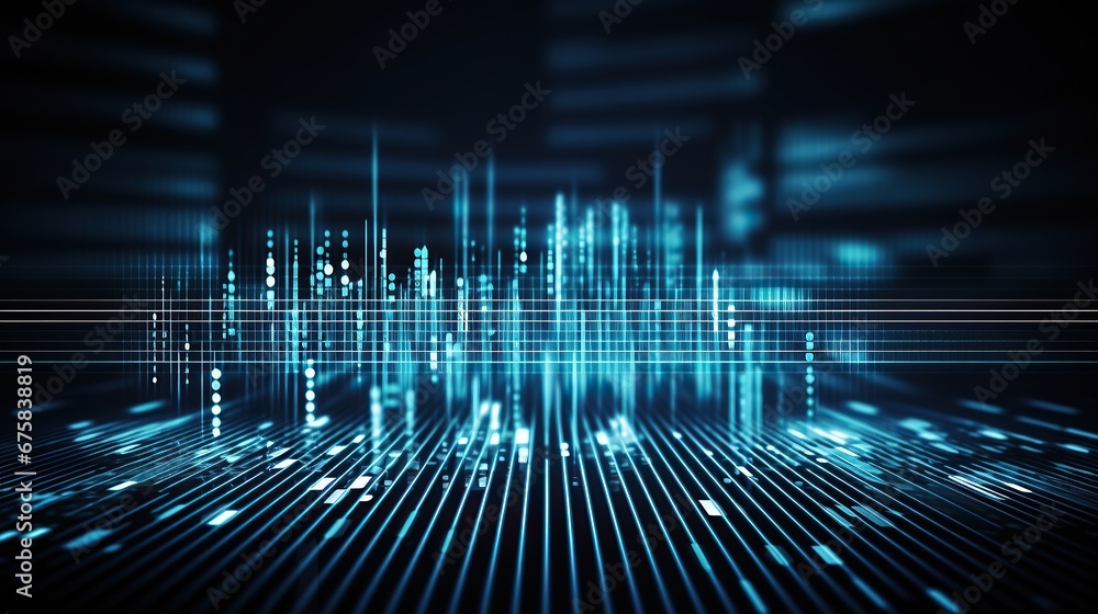 Virtual digital matrix particles abstract cyber space environment background. Generative AI Virtual digital matrix particles abstract cyber space environment background. Generative AI