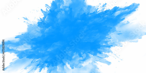 Blue vibrant rainbow Holi paint color powder explosion. Colourful holi powder explosion on background. Rainbow powder dust explosion, background color.