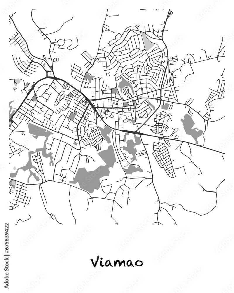 Poster design of a map of the city of Viamao in Brazil. 4:5 aspect ...