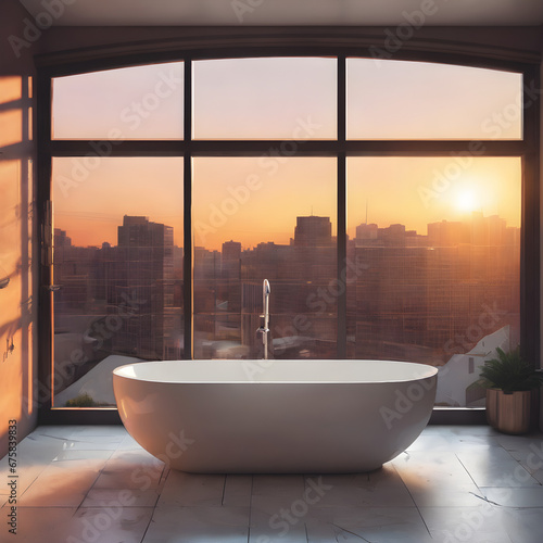 modern bathroom interior with bathtub © 승우 홍