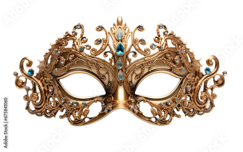 Attractive Shiny Venetian Masquerade Mask Isolated on Transparent Background PNG. © Faizan