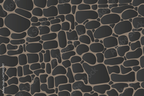 vector seamless pattern of arranged rocks