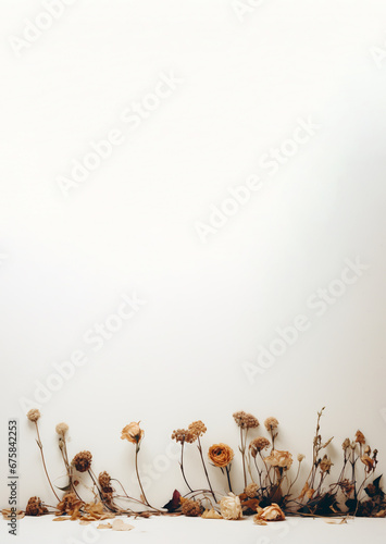 background of dry flowers. Generative Ai. © AtoZ Studio