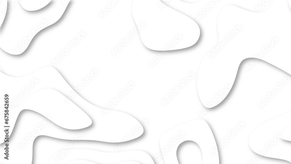 Abstract White Paper Cut Background. White Wave Paper Curved Reliefs Abstract Background. Abstract paper cut layered white posters. Fluid shapes brochure template. For banner, identity card, cover. Abstract White Paper Cut Background. White Wave Paper Curved Reliefs Abstract Background. Abstract paper cut layered white posters. Fluid shapes brochure template. For banner, identity card, cover.