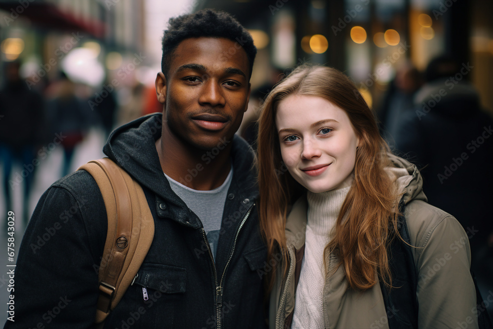 Generative AI image of beautiful cute young couple spending honeymoon vacation together Generative AI image of beautiful cute young couple spending honeymoon vacation together