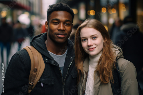 Generative AI image of beautiful cute young couple spending honeymoon vacation together © Tetiana