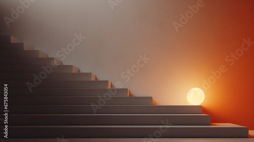 background of stairs and light. Generative Ai.