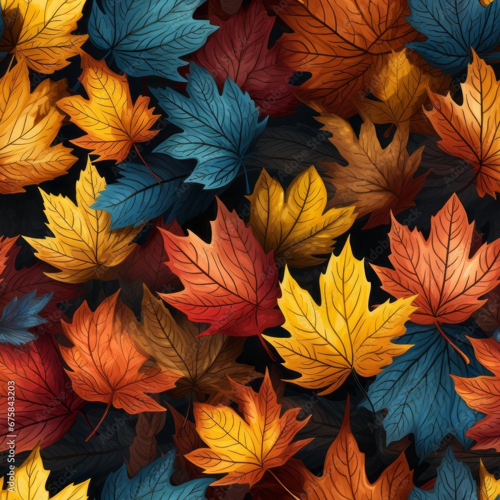 Seamless Autumn Leaves Pattern Seamless Autumn Leaves Pattern