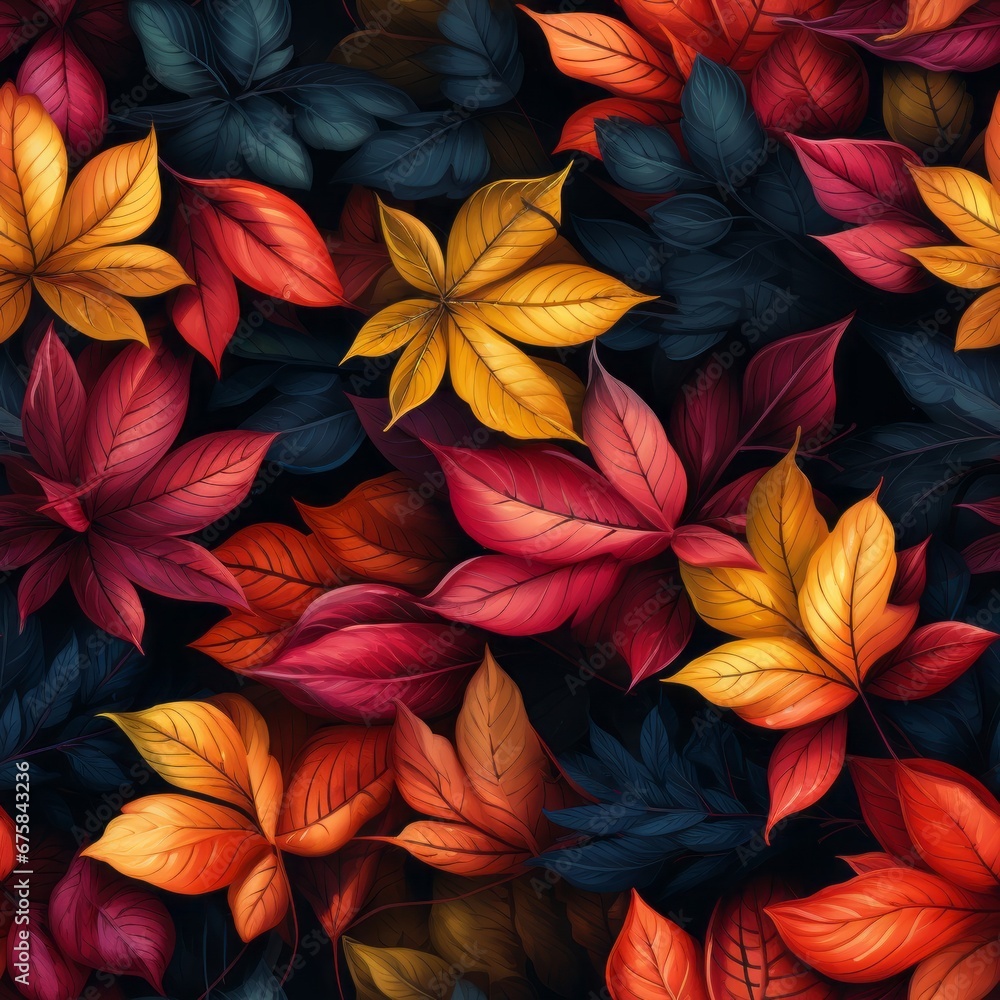 Seamless Autumn Leaves Pattern