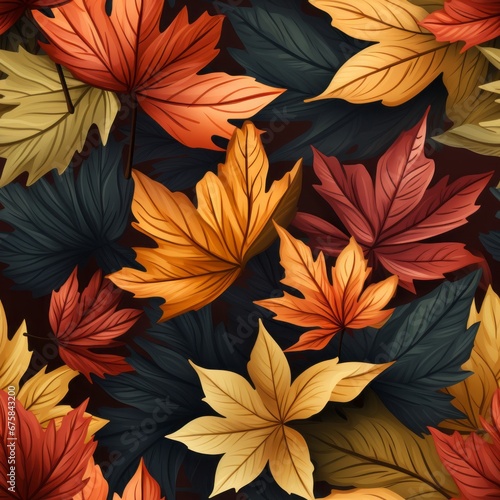 Seamless Autumn Leaves Pattern