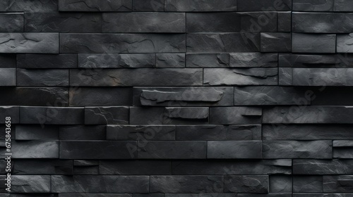 Seamless Texture of a Clean Black Brick Wall