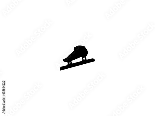 Speed Skating Boot Silhouette isolated on white background