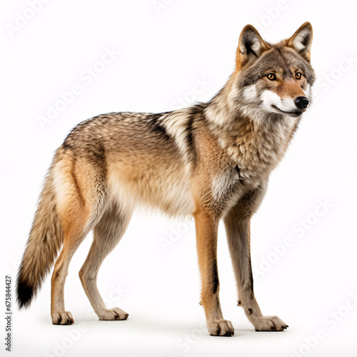 Brow wolf isolated on white background