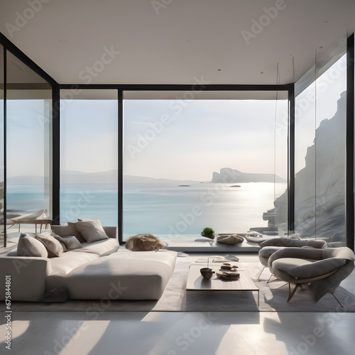 modern living room with view