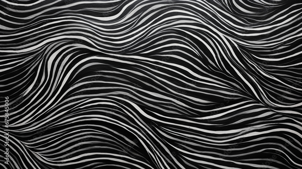 curvy stripe printed texture, black and white. Generative Ai. curvy stripe printed texture, black and white. Generative Ai.
