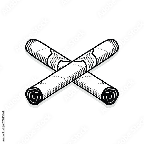vintage crossed cigarette template logo design