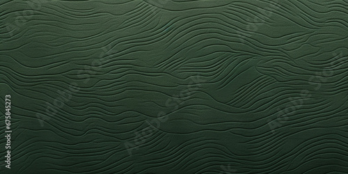 abstract wavy zen line pattern, dark green tone. Generative Ai.