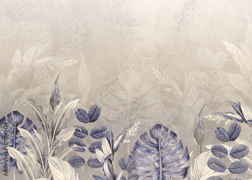 Obraz na płótnie wzór natura kwiat storczyk sypialnia