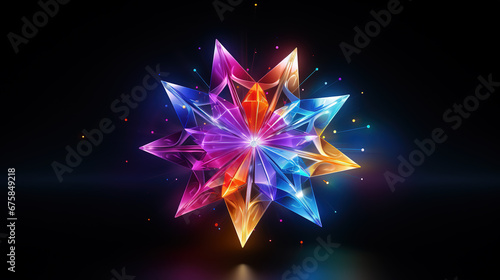 3d Led colorful lights new year day star