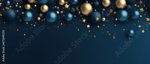 Abstract background with star Dark blue and gold particle