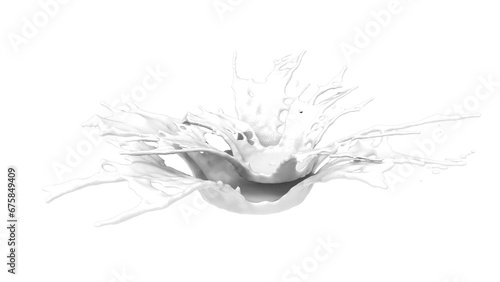 white milk splash 3d render illustration liquid wave for dairy photo