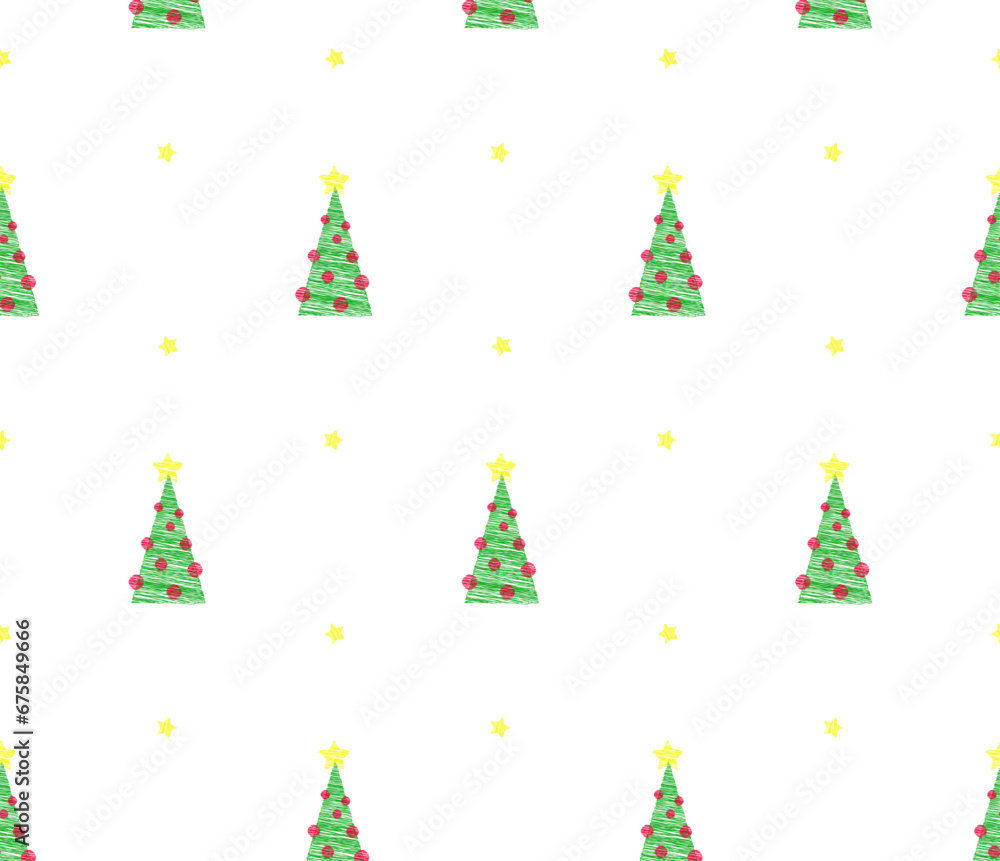 Christmas Background. Seamless Pattern. Vector Xmas Pattern for Prints, Cards, Fabric, Surface Design.
