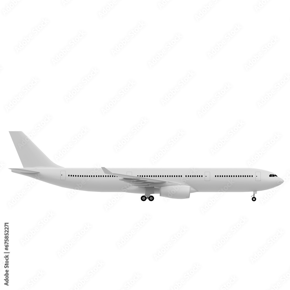 3D rendering illustration of an airliner