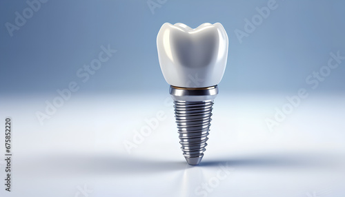 tooth implant. modern dental solution for a confident smile, generative AI photo