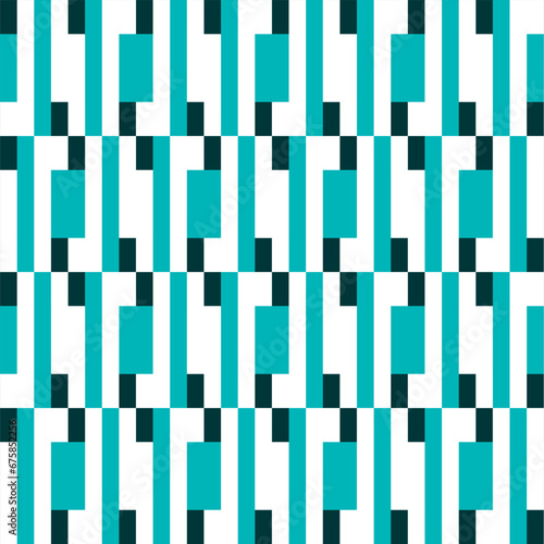 Seamless pattern with geometric motifs in 3 colors. Vector illustration.