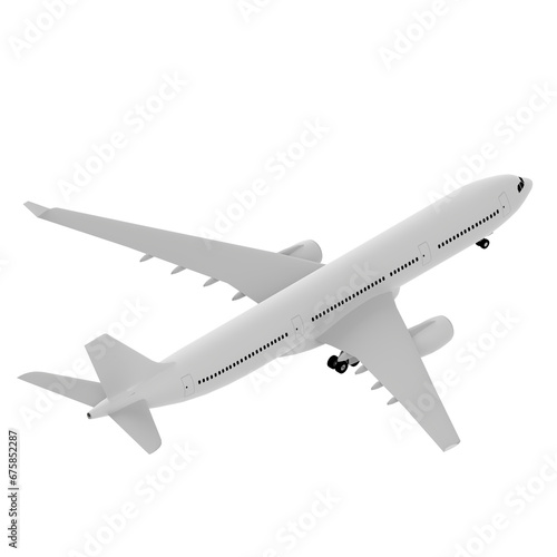 3D rendering illustration of an airliner