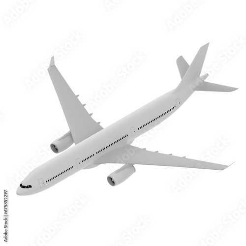 3D rendering illustration of an airliner