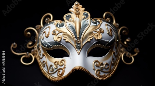 elegance gold and white venetian carnival mask,closeup  © Klay