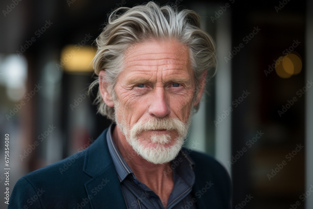 Portrait of a handsome senior man with grey hair and beard outdoors Portrait of a handsome senior man with grey hair and beard outdoors