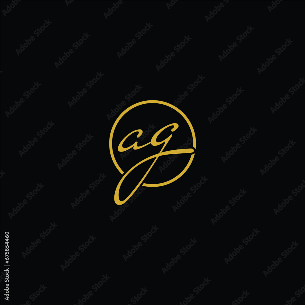 AG monogram logo initial letter design, latin letters feminine logo, desain boutique AG monogram logo initial letter design, latin letters feminine logo, desain boutique