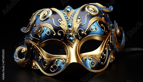 elegance mask luxurious design closeup  isolated on black background  © Klay