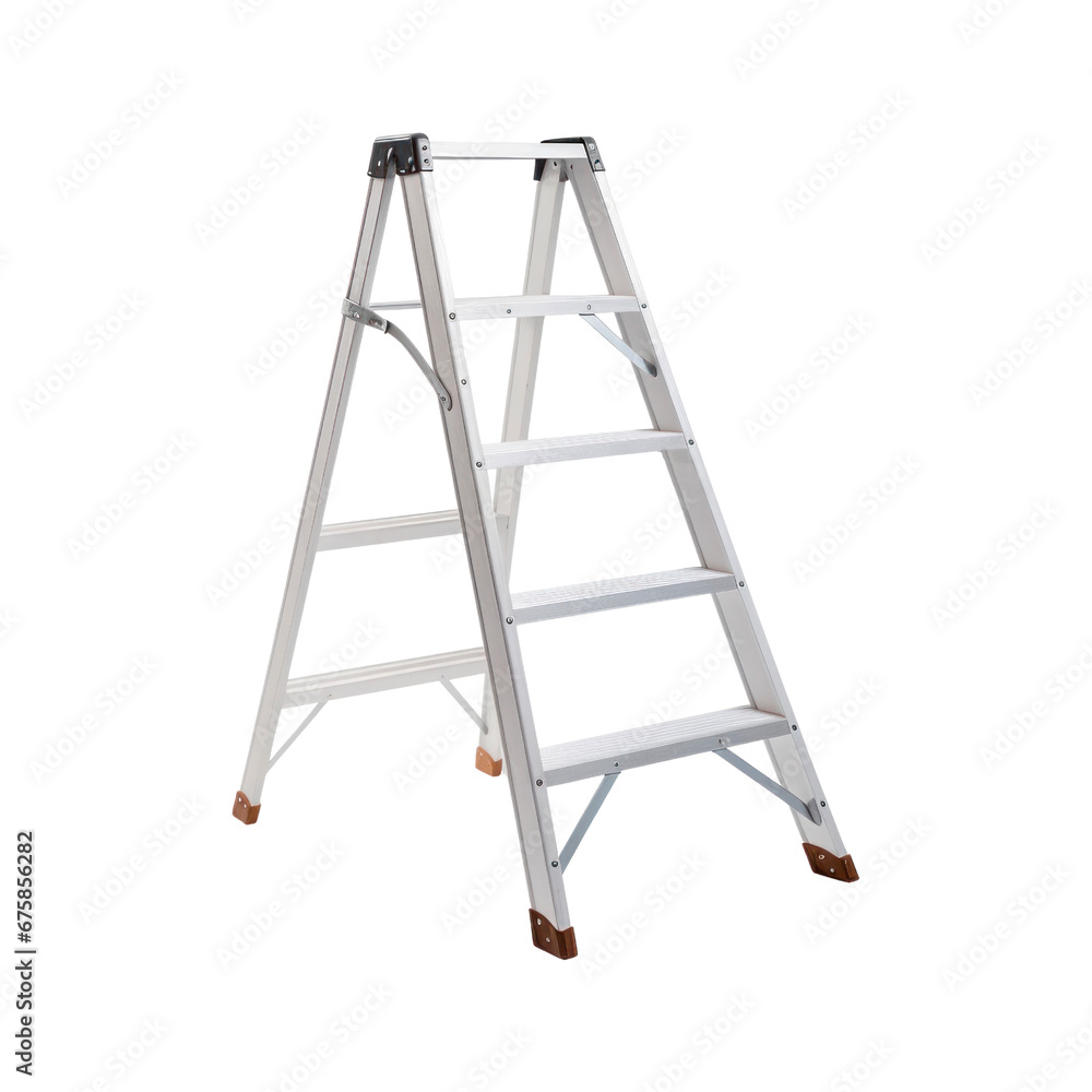 Metal stepladder. Isolated on transparent background. Metal stepladder. Isolated on transparent background.
