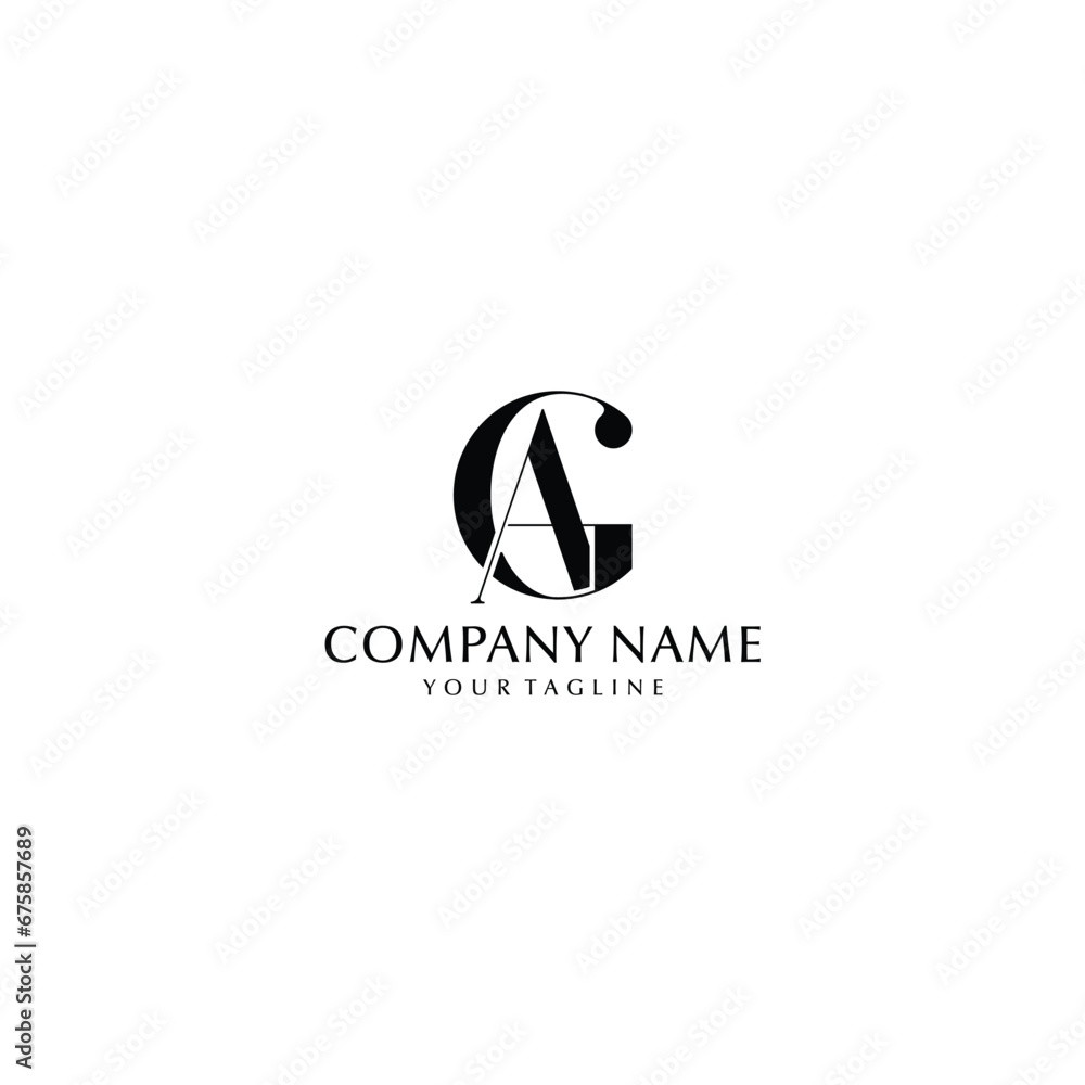 AG monogram logo initial letter design, latin letters feminine logo, desain boutique AG monogram logo initial letter design, latin letters feminine logo, desain boutique