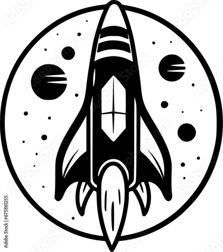 Rocket - Minimalist and Flat Logo - Vector illustration