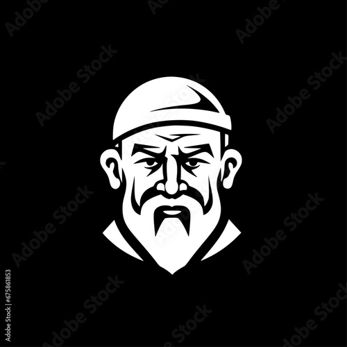 Papa | Black and White Vector illustration