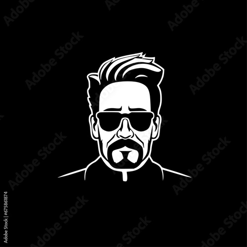 Papa | Black and White Vector illustration