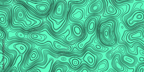  Vintage contour mapping of maps. Ocean topographic line map green curvy wave interior design, coffeeshop Industries painting template for fabric and clothing screen printing or art texture products.