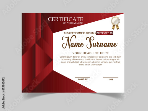  Modern minimalist certificate vector template design photo