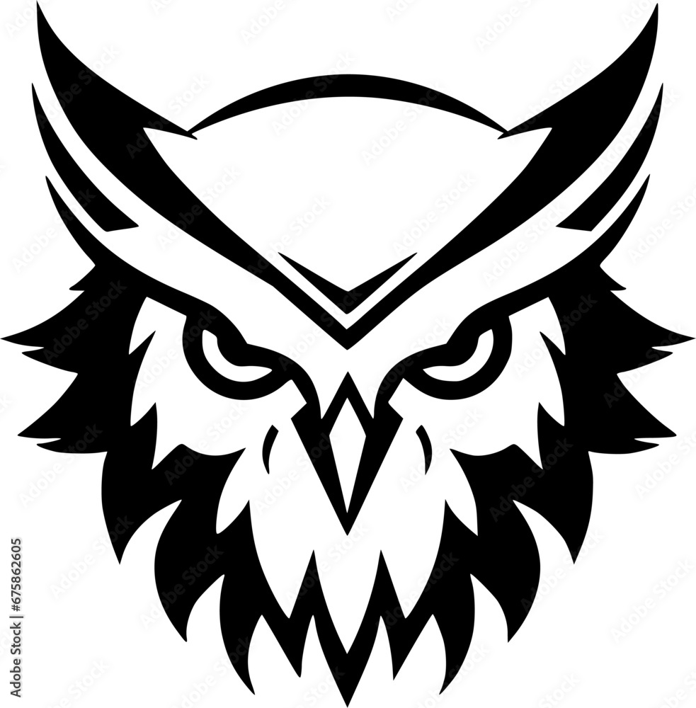 Owl | Black and White Vector illustration Owl | Black and White Vector illustration
