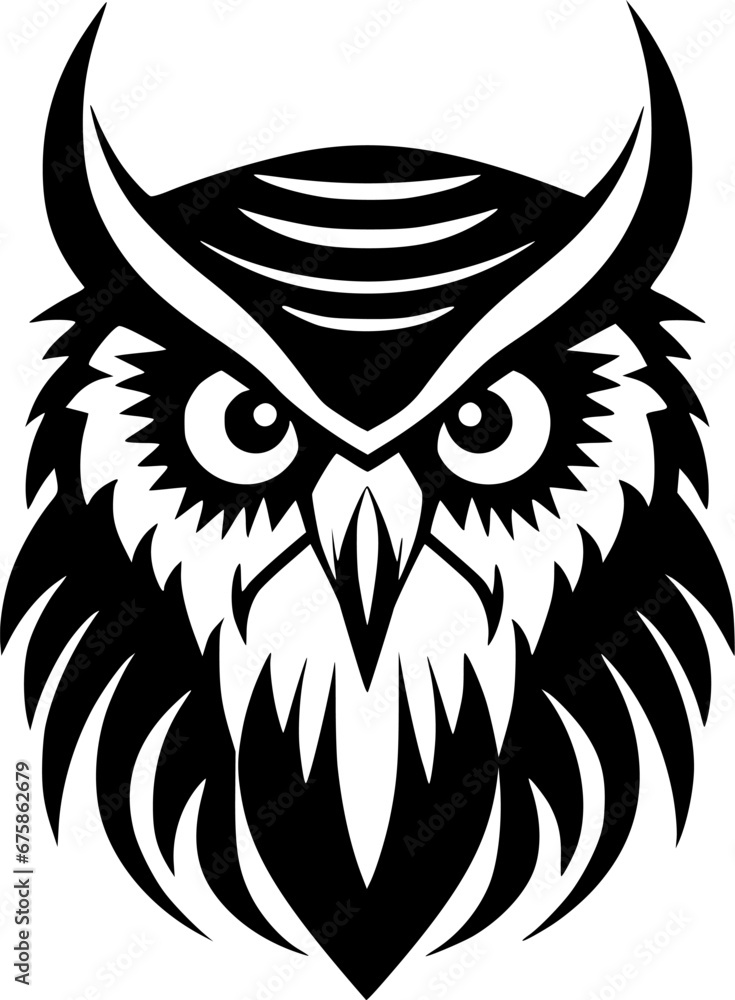 Obraz premium Owl | Minimalist and Simple Silhouette - Vector illustration