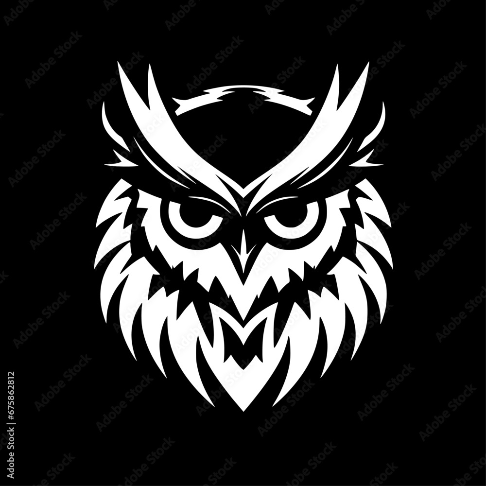 Owl | Black and White Vector illustration Owl | Black and White Vector illustration