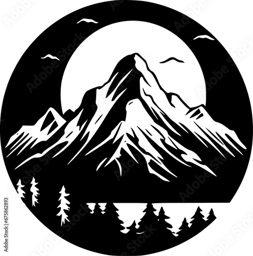 Mountains - High Quality Vector Logo - Vector illustration ideal for T-shirt graphic