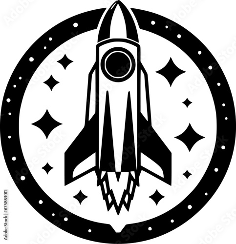 Rocket | Minimalist and Simple Silhouette - Vector illustration